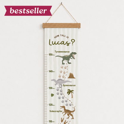 Personalised Dinosaur Height Chart Print