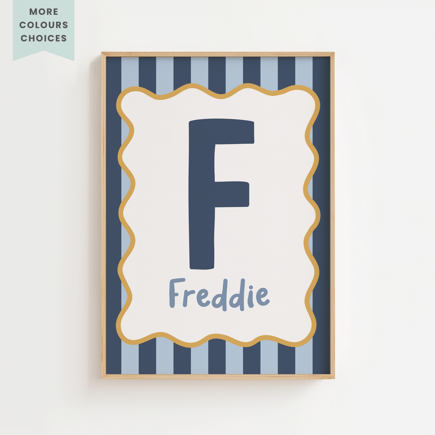 Wavy/Stripe Initial Print - Choose Your Own Colours
