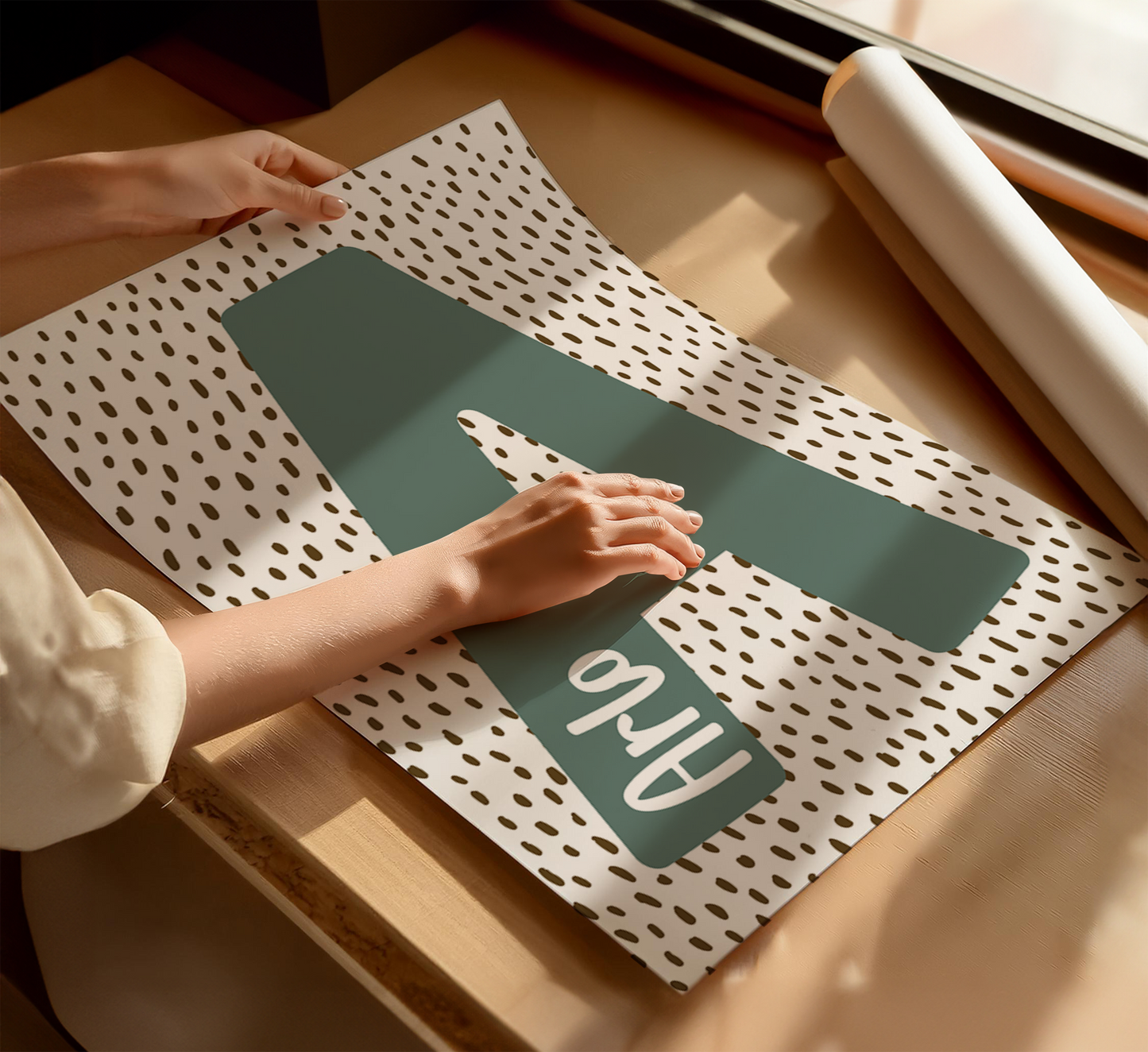 Personalised Dash Background Initial Print