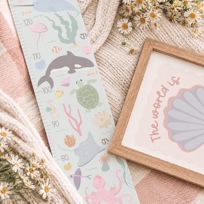 Personalised Pastel Ocean Height Chart