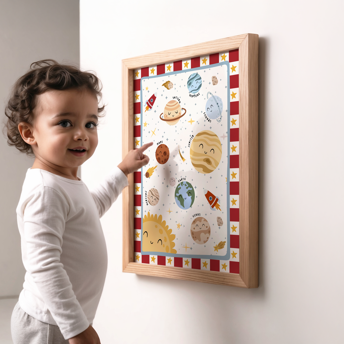 Solar System Educational Kids Print - Red