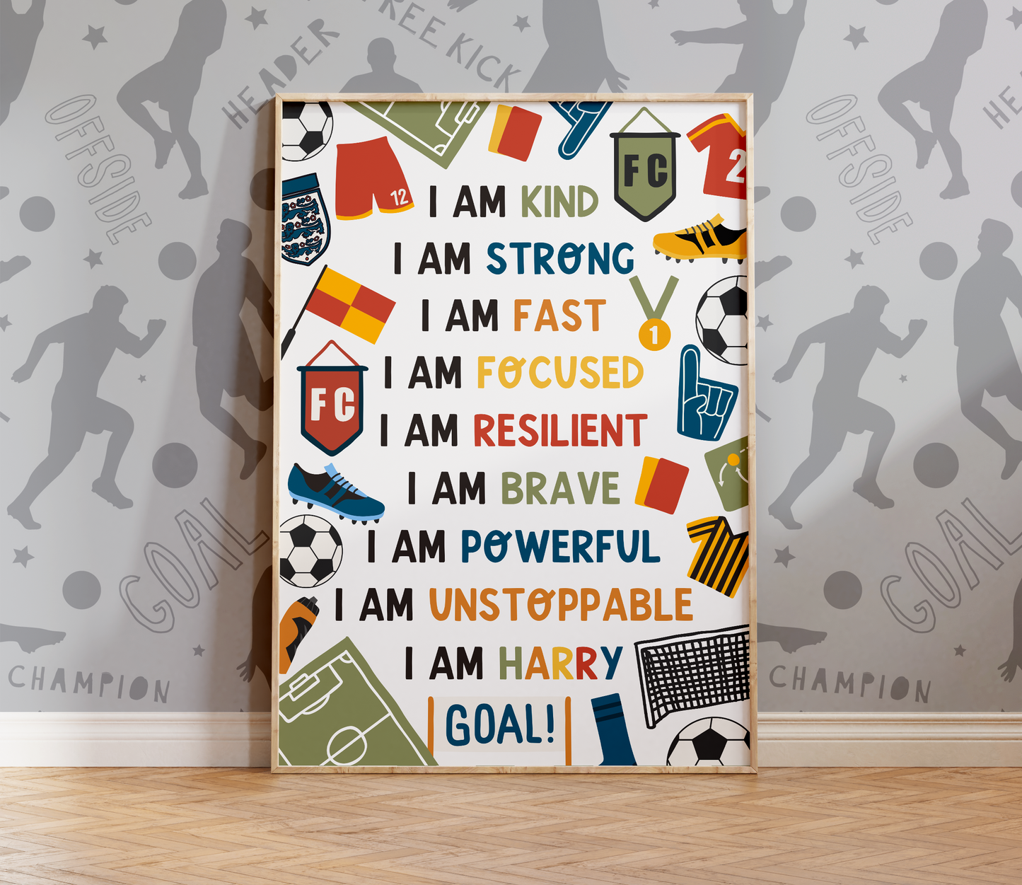 Personalised Football Affirmation Print