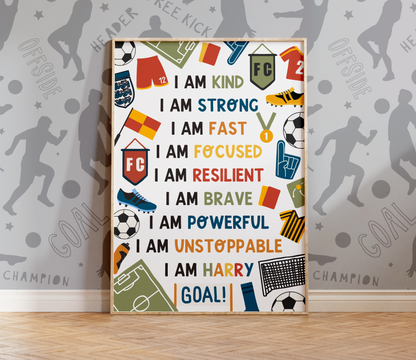 Personalised Football Affirmation Print