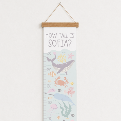 Personalised Pastel Ocean Height Chart