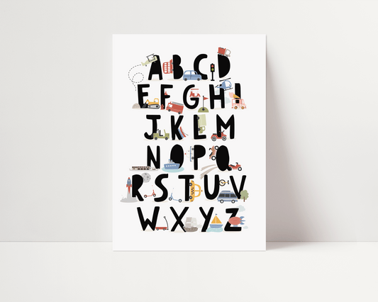 Vehicle Alphabet Art Print