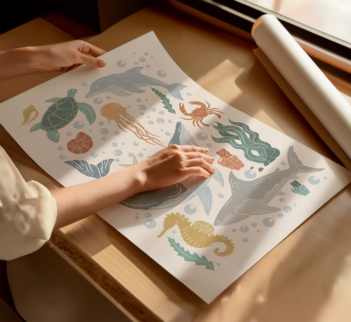 Ocean Animals Print for Kids Room