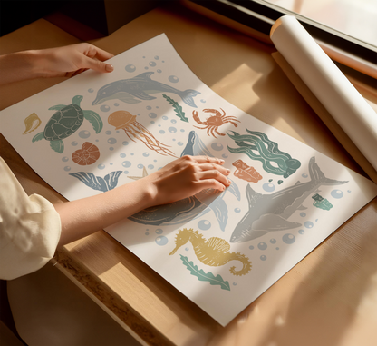 Ocean Animals Print for Kids Room