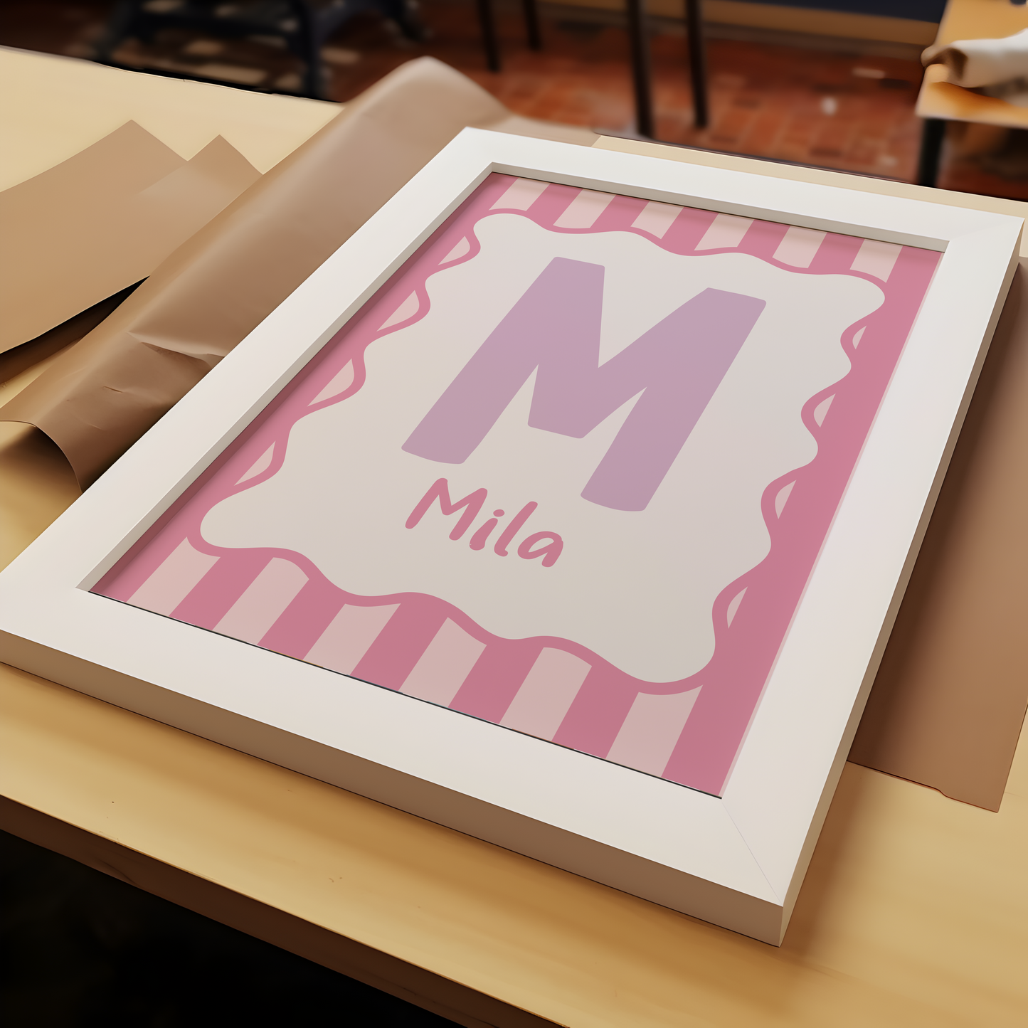 Wavy/Stripe Initial Print - Choose Your Own Colours