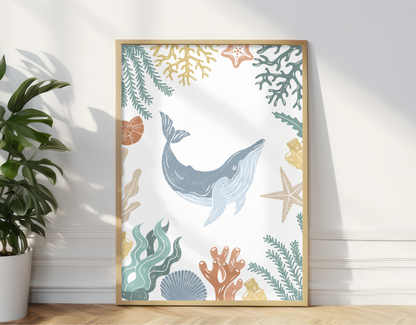 Ocean Whale Wall Art Print