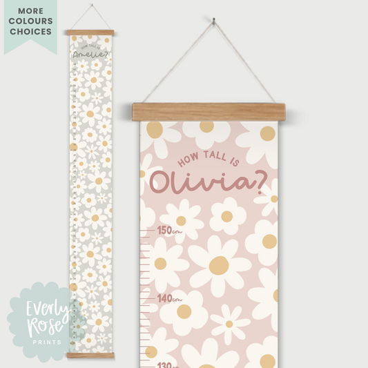 Personalised Daisy Height Chart Print