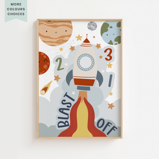 Blast Off Rocket Wall Art – Classic