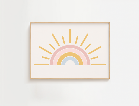 Pastel Rainbow Sunshine Wall Art Print
