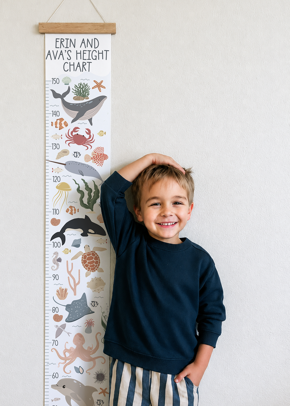 Personalised Ocean Animal Height Chart