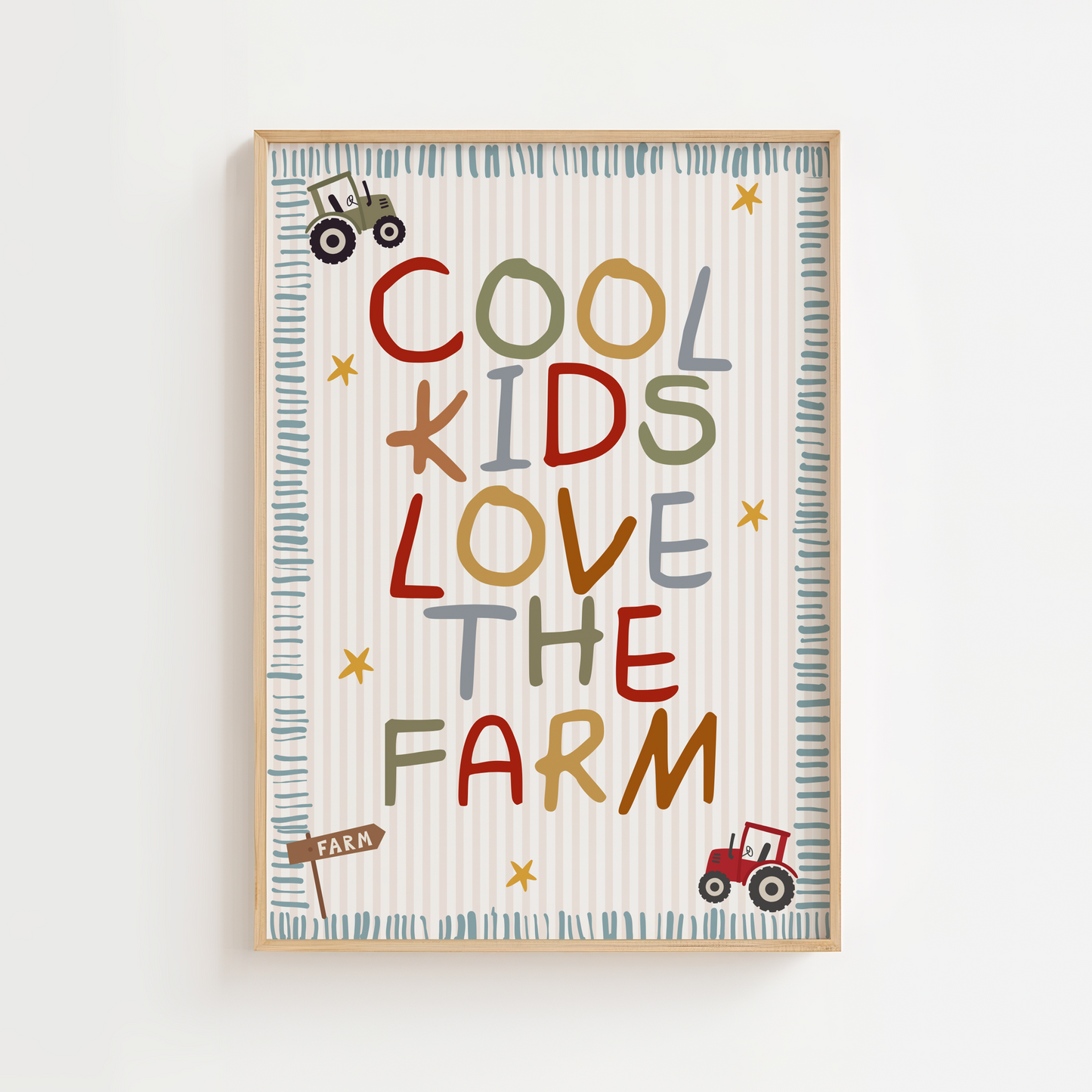 Cool Kids Love The Farm Print