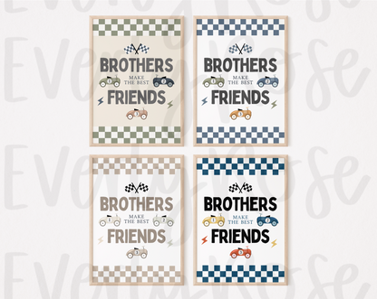 "Brothers Make The Best Friends" Race Car Print