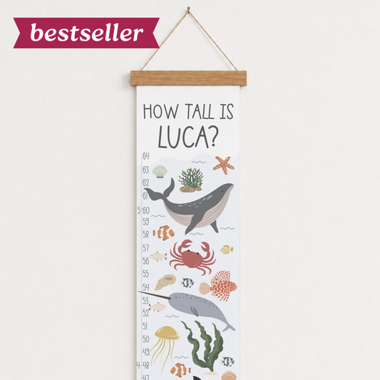 Personalised Ocean Animal Height Chart