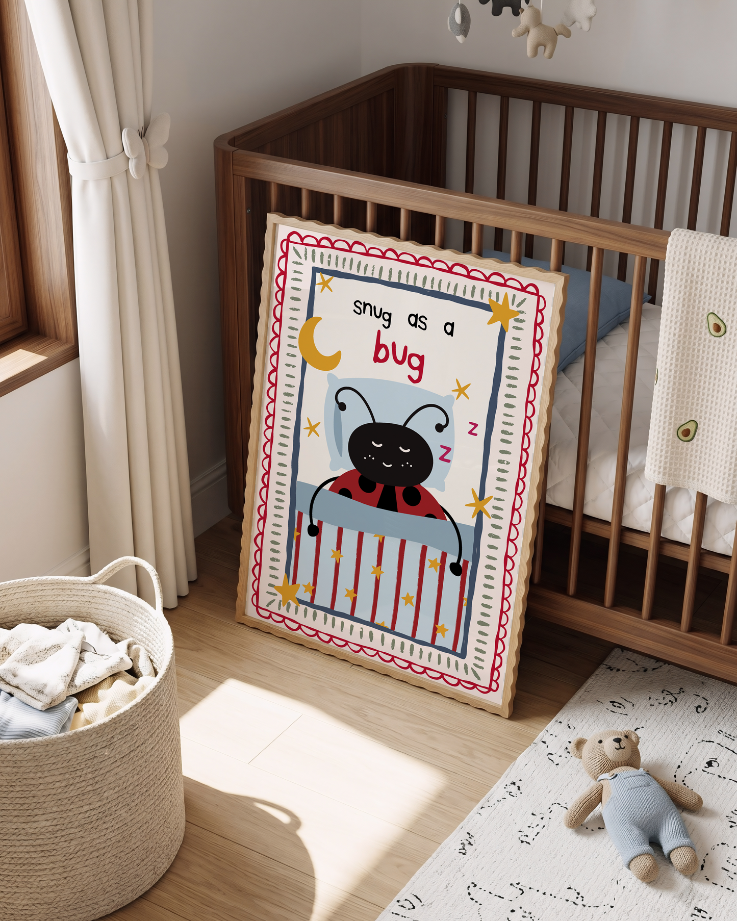Snug as a Bug Nursery Print