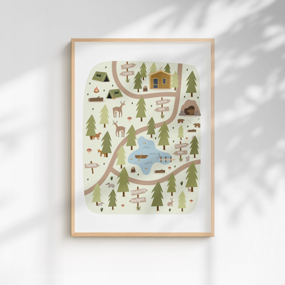 Woodland Adventure Map Print