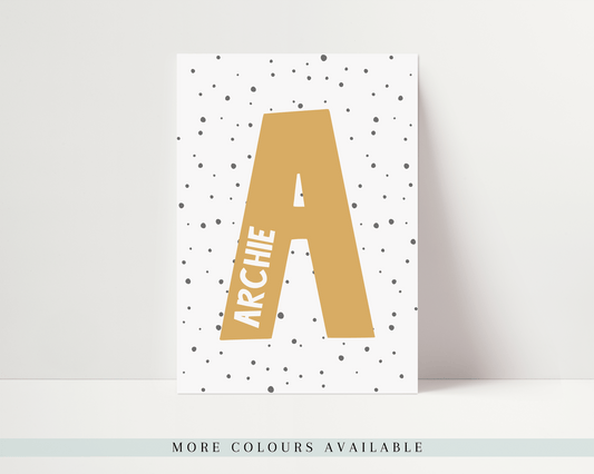 Personalised Letter/Name Print - Small Polka Dot