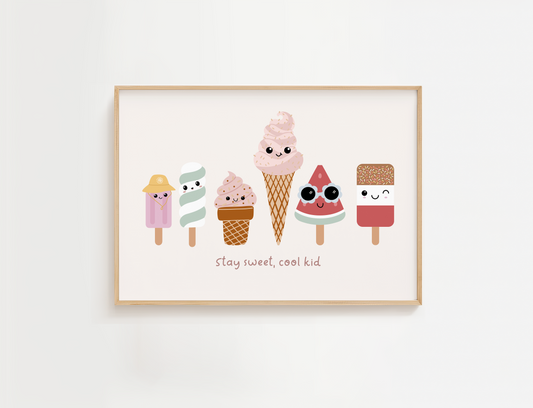 Stay Sweet Cool Kid Ice Cream Print