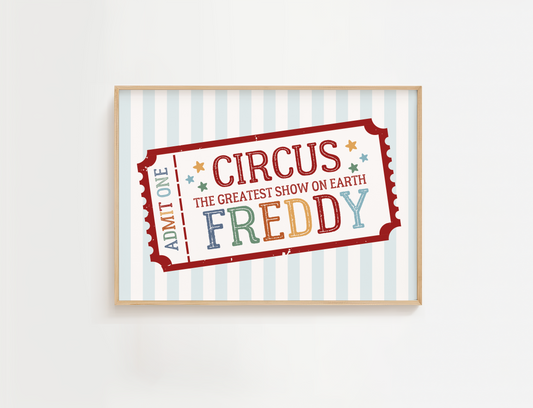 Personalised Circus Ticket Print