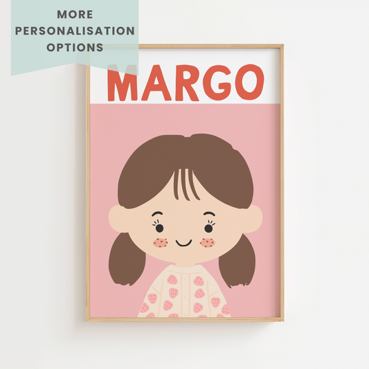 Fully Customisable Girls Portrait Print