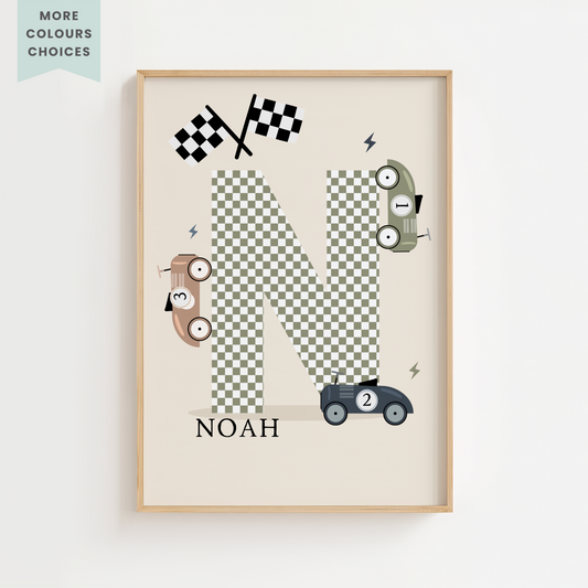 Personalised Toy Racer Print