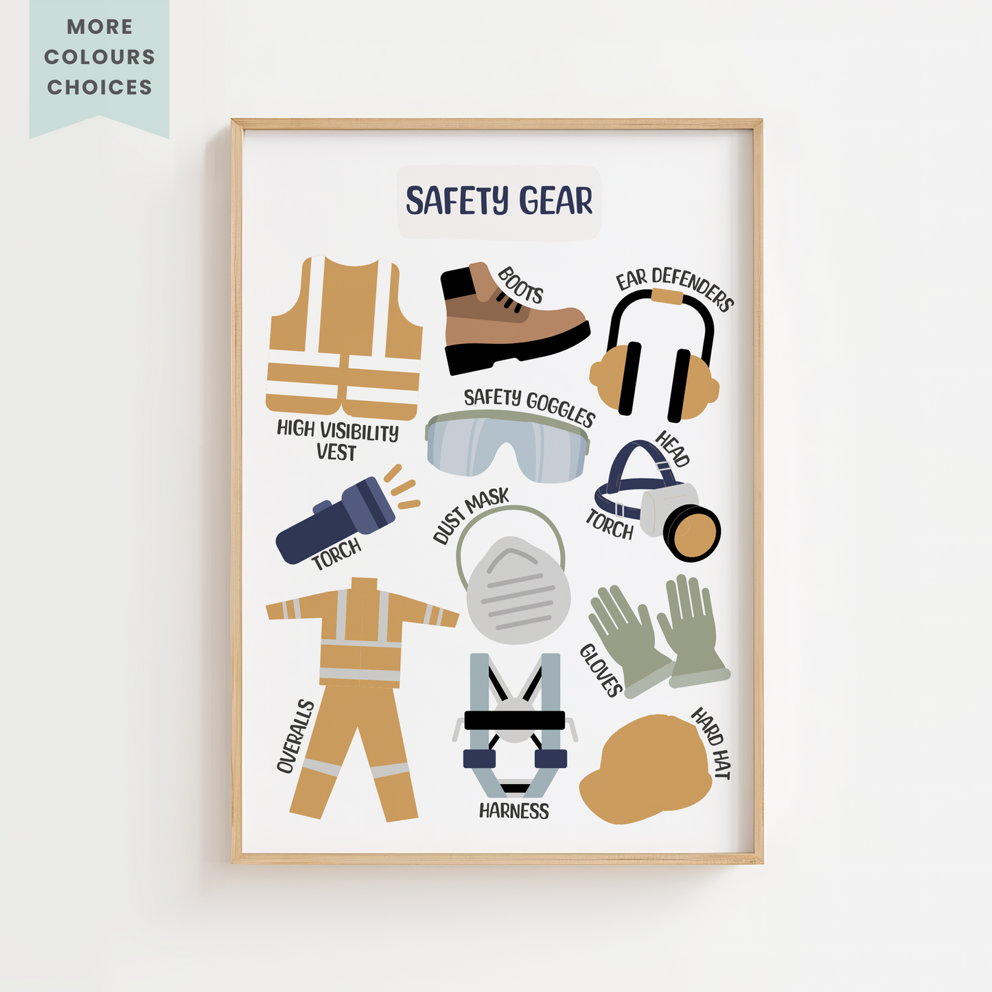 Construction Safety Gear Print