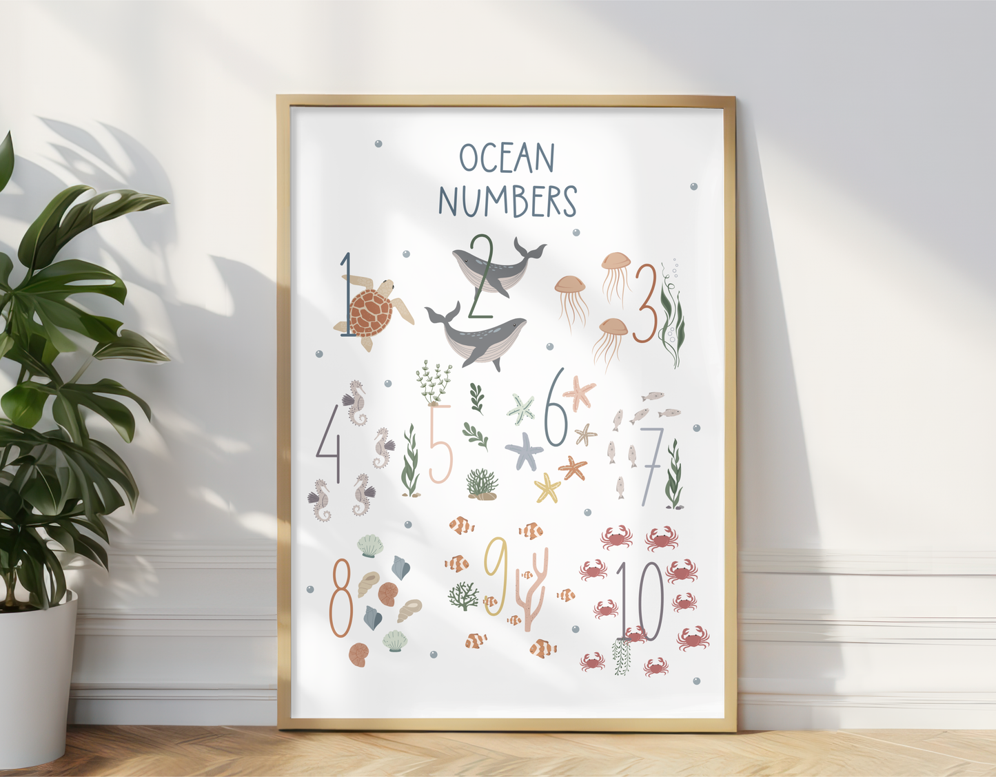 Ocean Numbers Educational Print
