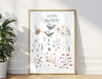 Ocean Numbers Educational Print