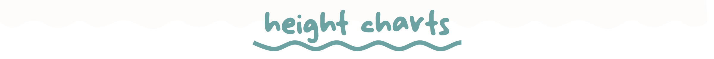 A light blue text graphic reading 'height charts' on a plain white background.