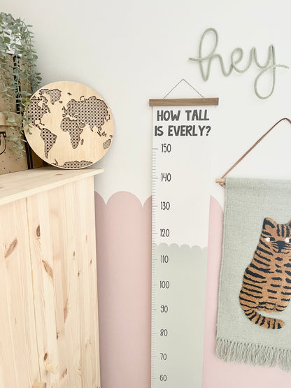 Children's Personalised Scallop Height Chart - 36 Colours