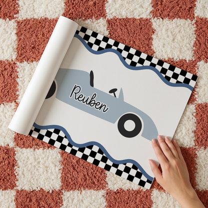 Personalised Retro Race Car Print