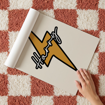 Personalised Lightning Bolt Retro Racer Print