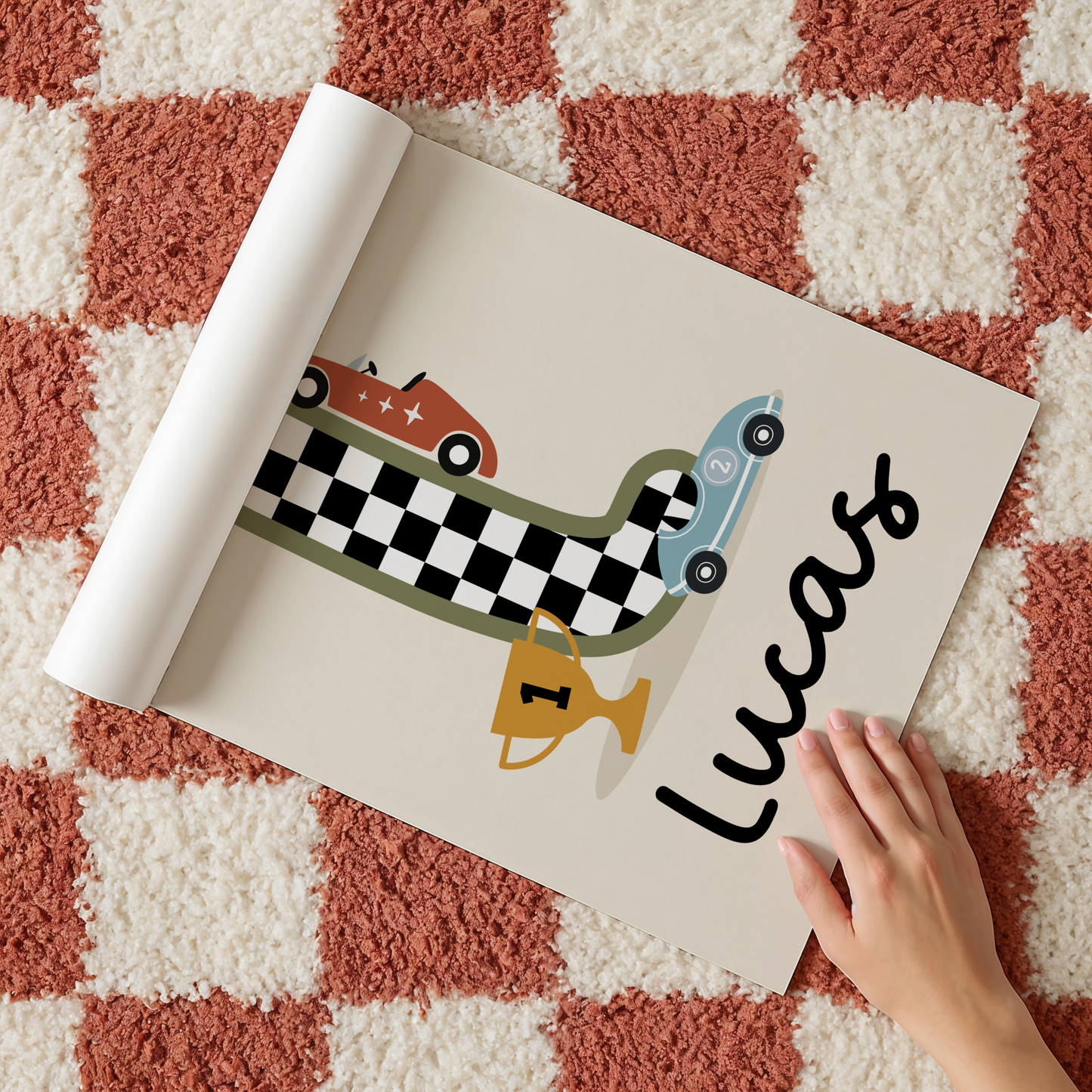 Personalised Retro Racer Print