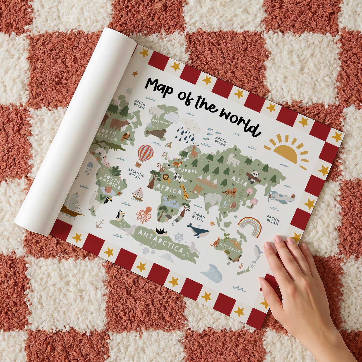 Retro Map of the World Print