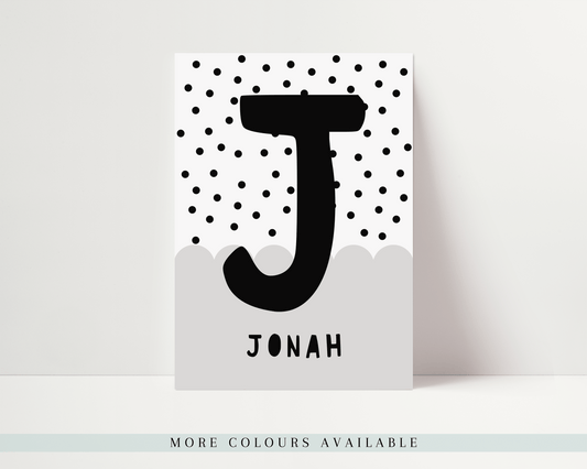 Personalised Letter/Name Print - Polka Dot Scallop