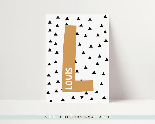 Personalised Letter/Name Print - Scandi Triangles