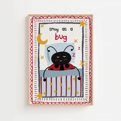 Snug as a Bug Nursery Print