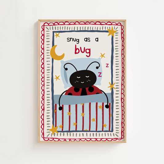 Snug as a Bug Nursery Print