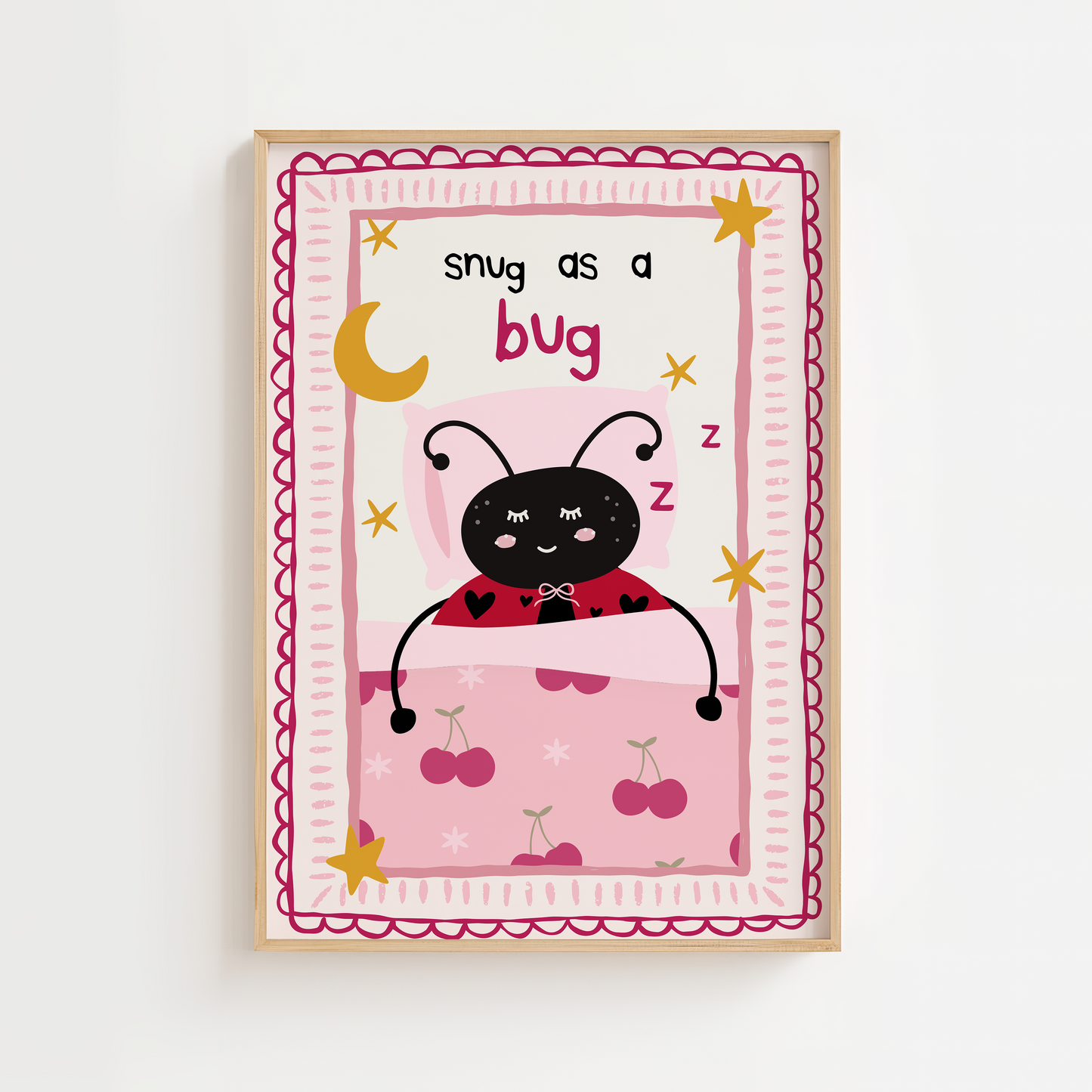 Snug as a Bug Nursery Print