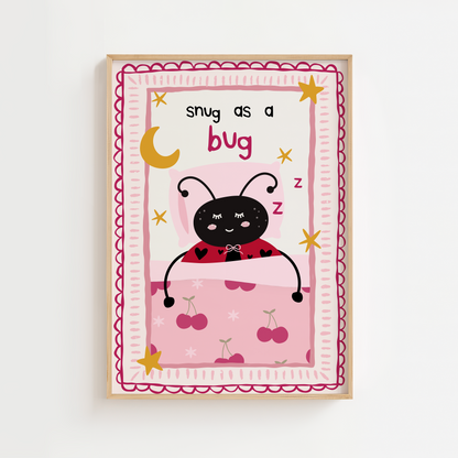 Snug as a Bug Nursery Print