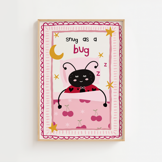 Snug as a Bug Nursery Print