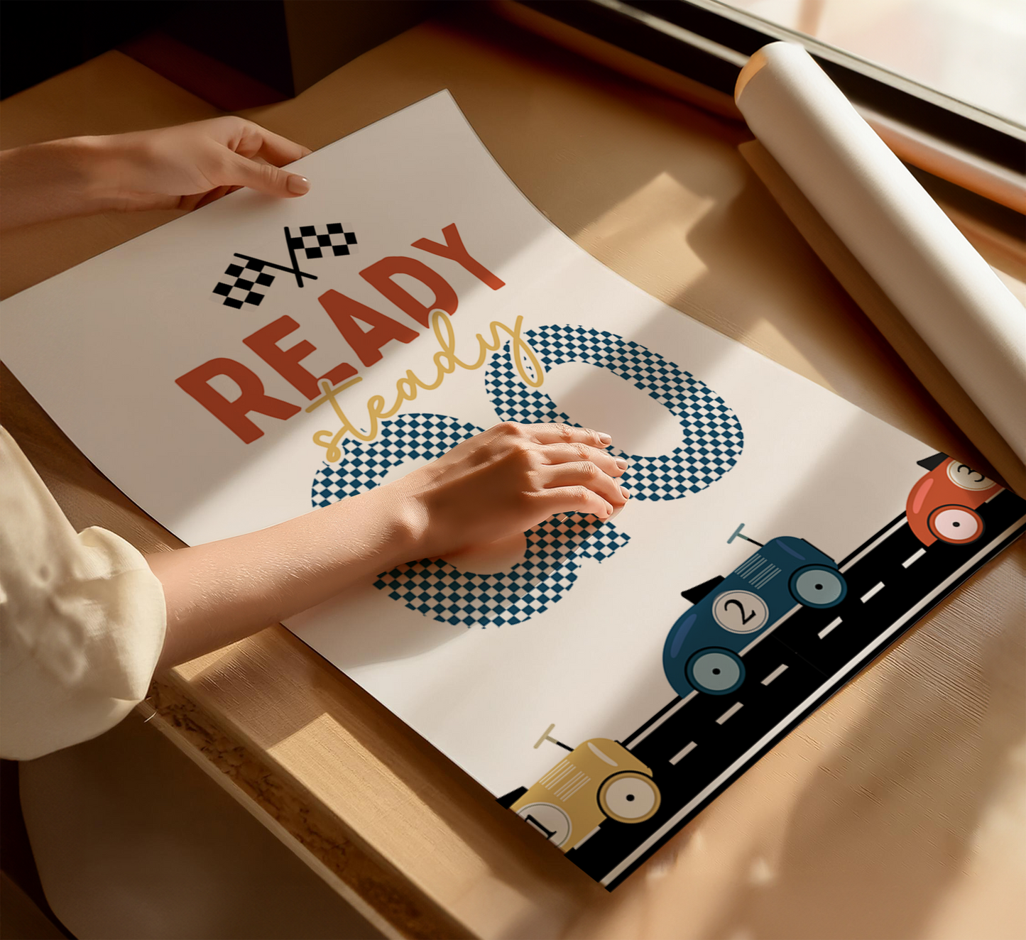 "Ready, Steady, GO!" Racer Print