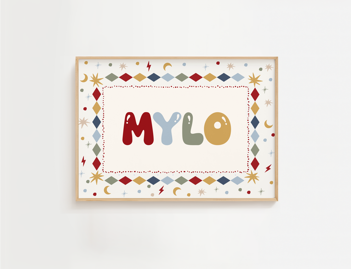 Vintage Inspired Colours Personalised Name Print