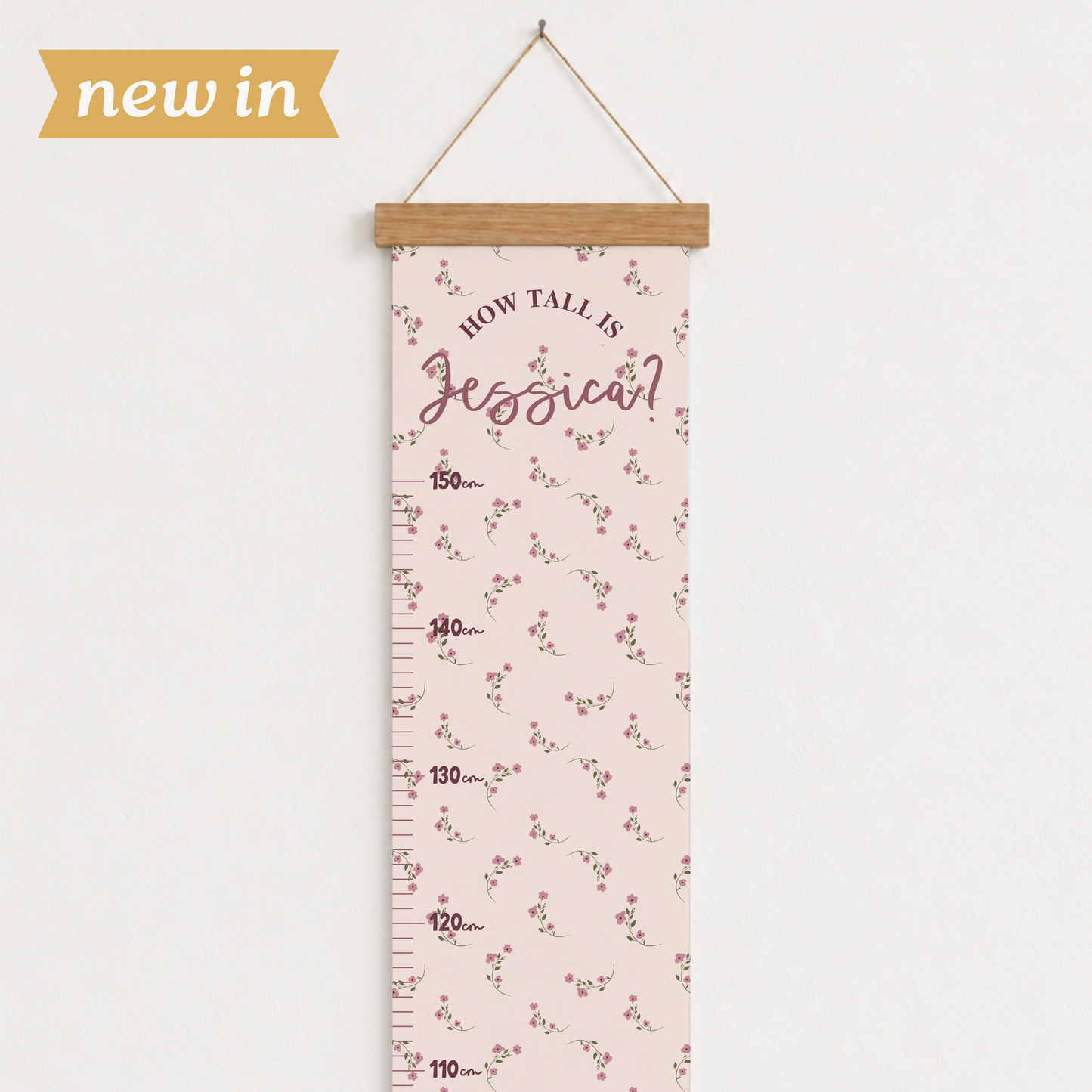 Personalised Floral Height Chart Print