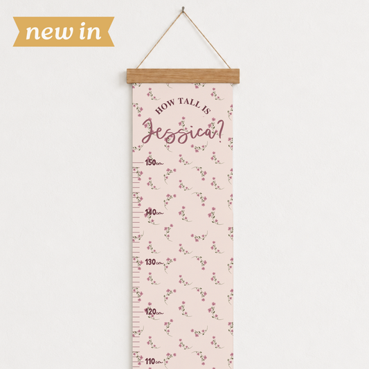 Personalised Floral Height Chart Print