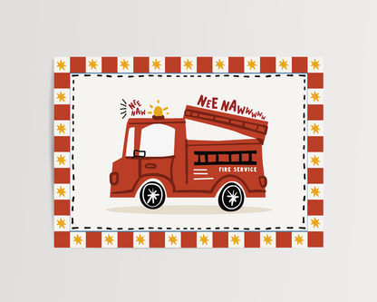 "Ne Naw" Fire Engine Print