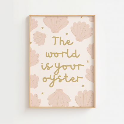 "The World Is Your Oyster" Boho Mermaid Print