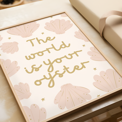 "The World Is Your Oyster" Boho Mermaid Print